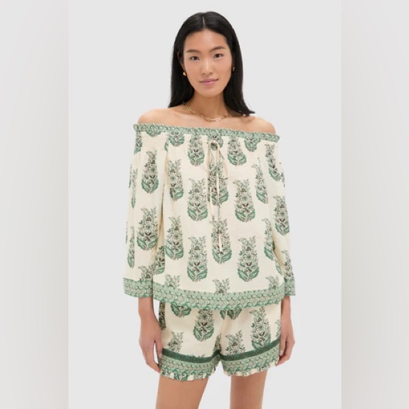 NWT TUCKERNUCK Cotton Linen Off the Shoulder Blouse - Size Small- Boho